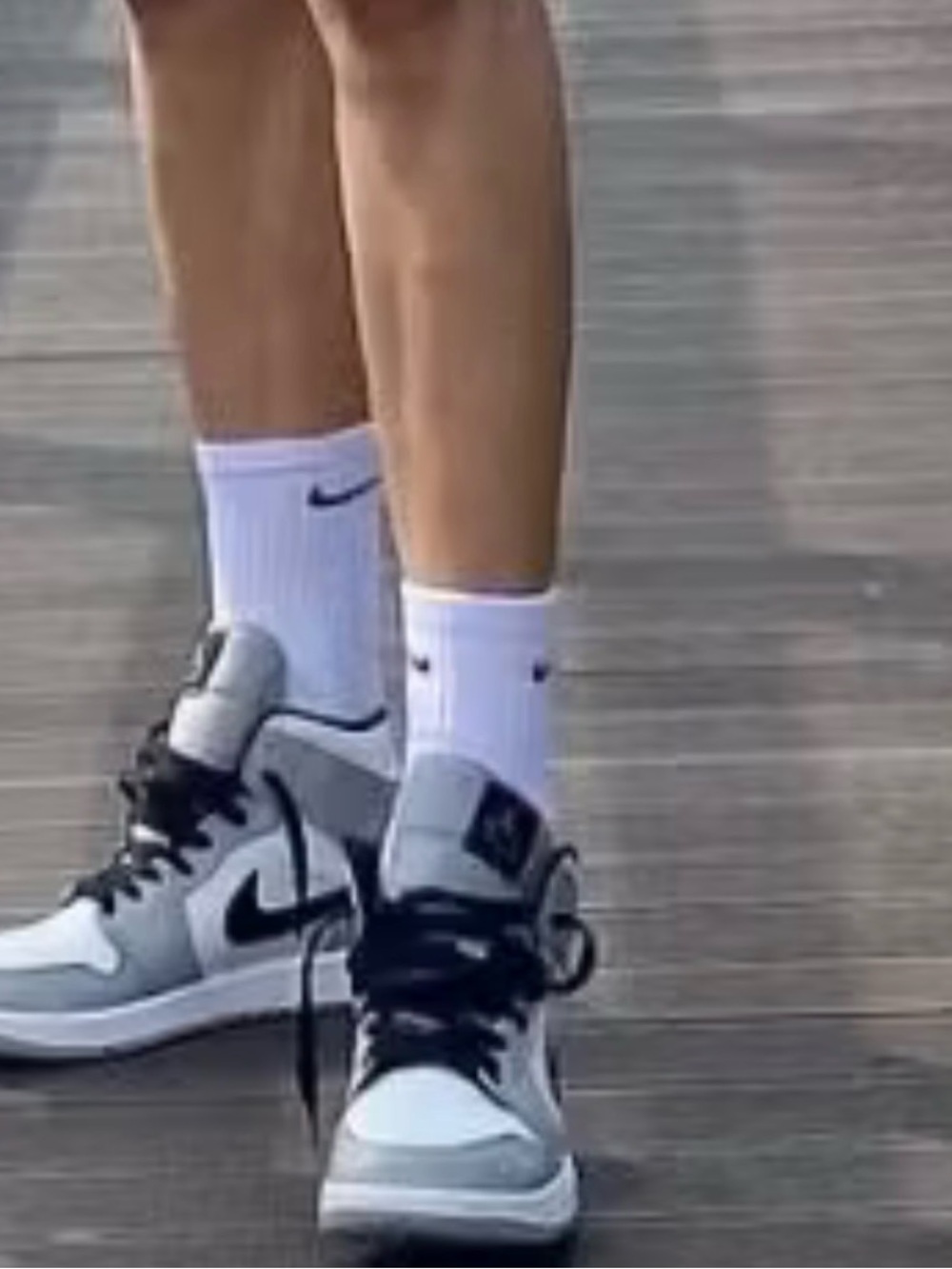 Nike White Crew Athletic Socks with Black Swoosh